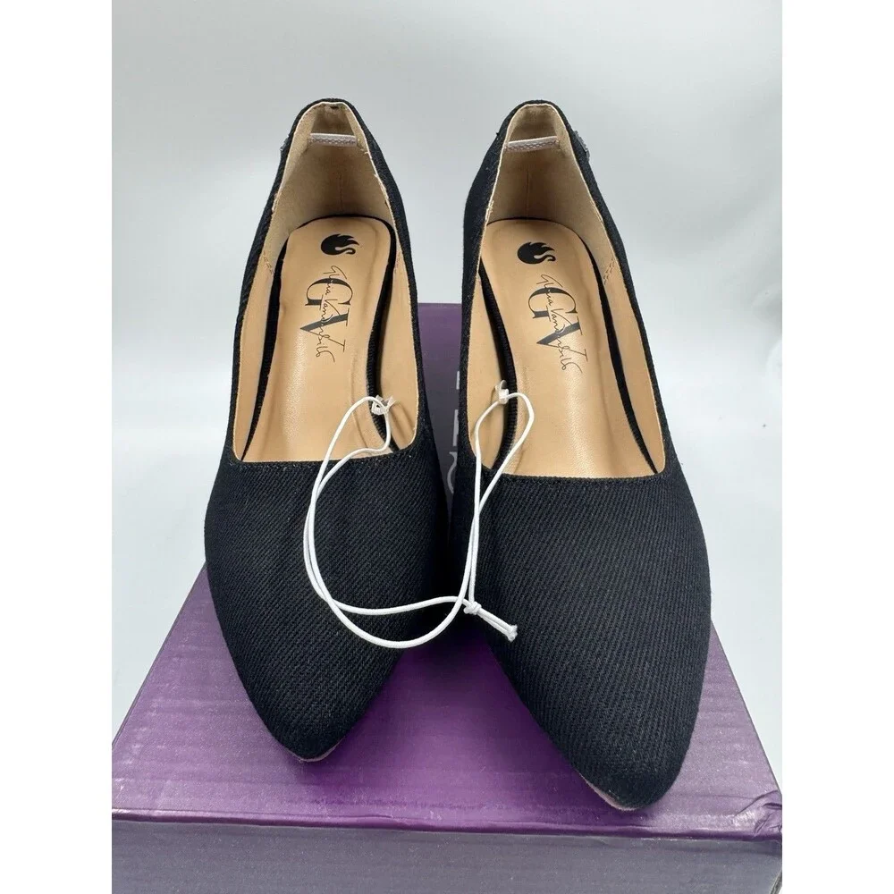 New Gloria Vanderbilt Women's Marilyn Pumps Black Closed Toe Heels Sz 6 Shoes
